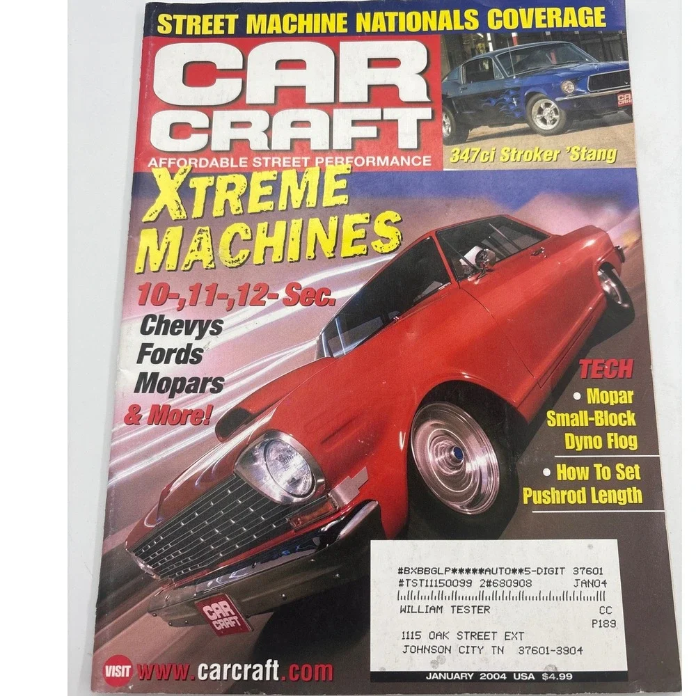Car Craft Magazine January 2004 Street Machine Nationals Xtreme Machines Tech‎